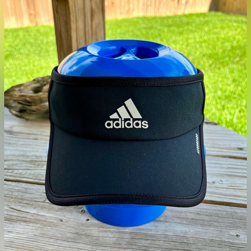 Adidas Black‎ And White Strap Back AeroReady Visor Hat